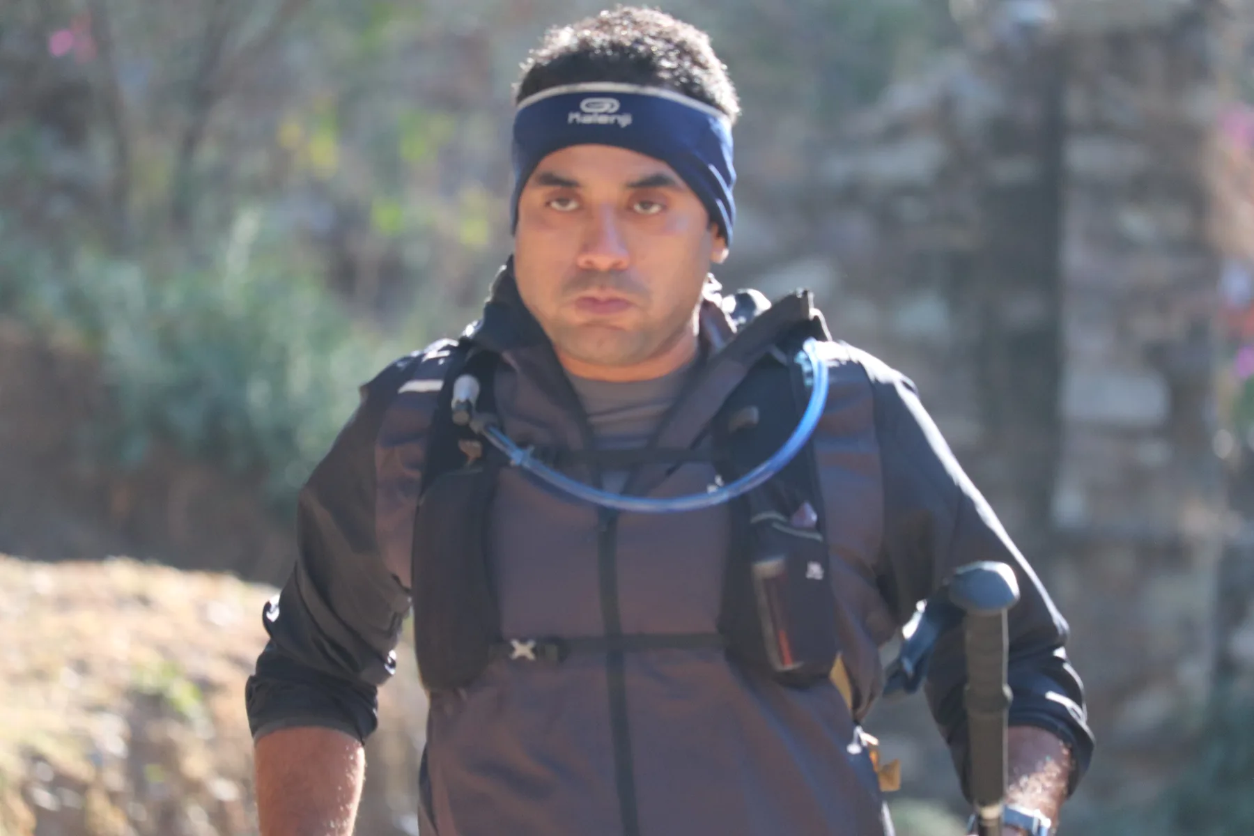Nainital Trail Ultra archive: Trail runner with a hydration pack
